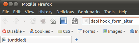 Example Drupal API search in location
bar