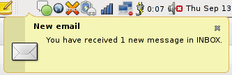 Evolution panel notification
applet