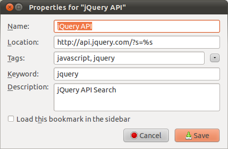 jQuery API bookmarkexample