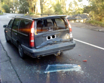 My smashed Volvo 850 Wagon